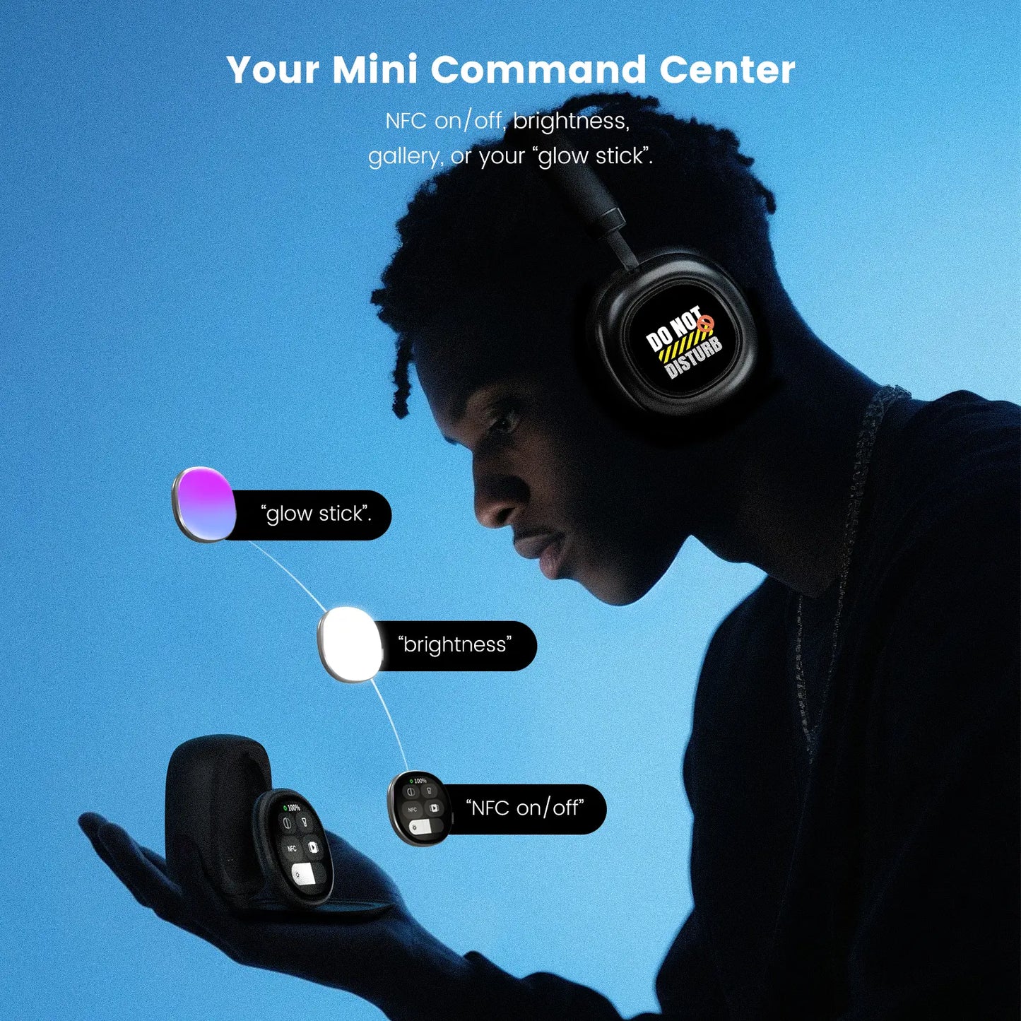 Morningblues VWS X1 Wireless over Ear Bluetooth Headphones, Noise Cancelling Headphones with 40Mm Jamo Drivers, Dual OLED Touchscreen, APP Control, 60H Playtime, Silver
