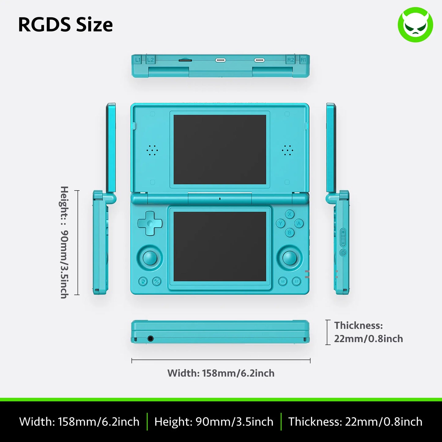 Anbernic RG Ds【Buy 1 Get 1 Capacitive Stylus + 1 Lanyard + 2 Screen Protectors + 1 Charging Cable】Dual Screens 4-Inch IPS 640*480 Android 14 RK3568 Quad-Core 64-Bit 4000Mah Six-Axis Gyroscope Sensor Ready to Use