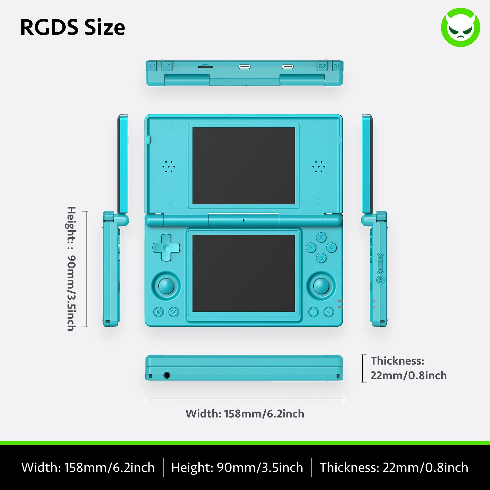 Anbernic RG Ds【Buy 1 Get 1 Capacitive Stylus + 1 Lanyard + 2 Screen Protectors + 1 Charging Cable】Dual Screens 4-Inch IPS 640*480 Android 14 RK3568 Quad-Core 64-Bit 4000Mah Six-Axis Gyroscope Sensor Ready to Use