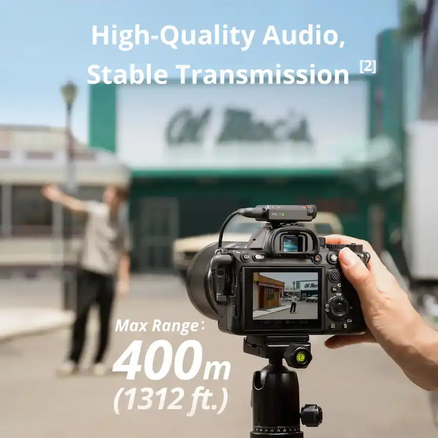 DJI Mic Mini Wireless Omnidirectional Microphone System with Charging Case, 400M Max Transmission Range, 10G Ultralight, up to 48 Hours Battery Life - Black