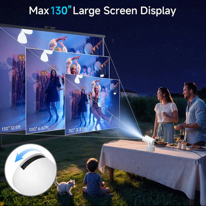 Portable Projector, Plug and Play Wireless Projector with 2 Speakers & 2 Microphones, Home Entertainment Projector, Home Cinema Projector, Stereo Karaoke Projector for Home Office, Home Theater Projector, Mother'S Day Gift