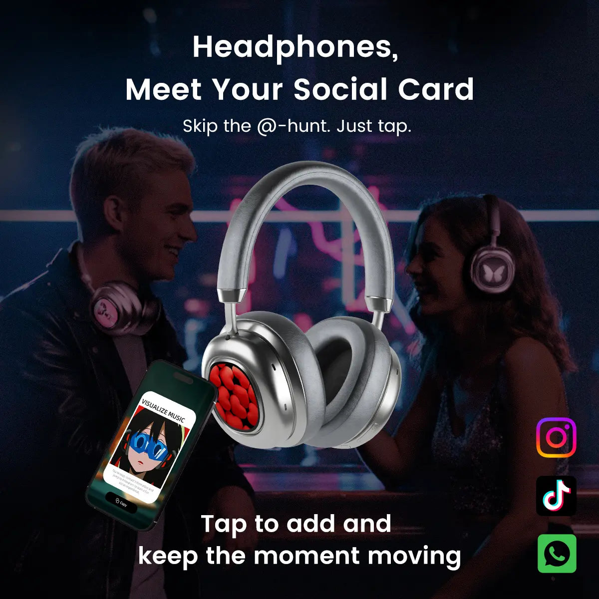 Morningblues VWS X1 Wireless over Ear Bluetooth Headphones, Noise Cancelling Headphones with 40Mm Jamo Drivers, Dual OLED Touchscreen, APP Control, 60H Playtime, Silver