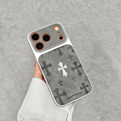 Premium Leather Cross-Pattern Phonecase Compatible with Iphone 17/16/15/14/13/Pro/Max ,3D Cross Vintage Phone Case | Shockproof Protective Cover Leather Material, and Drop Protection. Stylish and Suitable for Both Men and Women.Protective Case | Best Gift