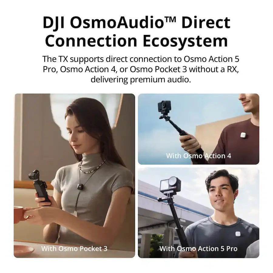 DJI Mic Mini Wireless Omnidirectional Microphone System with Charging Case, 400M Max Transmission Range, 10G Ultralight, up to 48 Hours Battery Life - Black