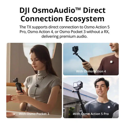 DJI Mic Mini Wireless Omnidirectional Microphone System with Charging Case, 400M Max Transmission Range, 10G Ultralight, up to 48 Hours Battery Life - Black