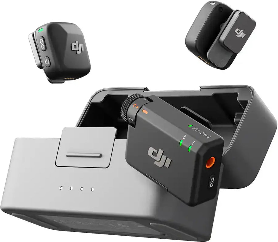 DJI Mic Mini Wireless Omnidirectional Microphone System with Charging Case, 400M Max Transmission Range, 10G Ultralight, up to 48 Hours Battery Life - Black