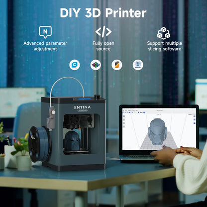 Entina Tina2 plus 3D Printer, 250Mm/S Fast Printing Mini 3D Printer, Easy to Use Starter with Wifi App Control for Kids & Beginners, Fully Assembled, Auto Leveling, High Precision, PEI Build Plate