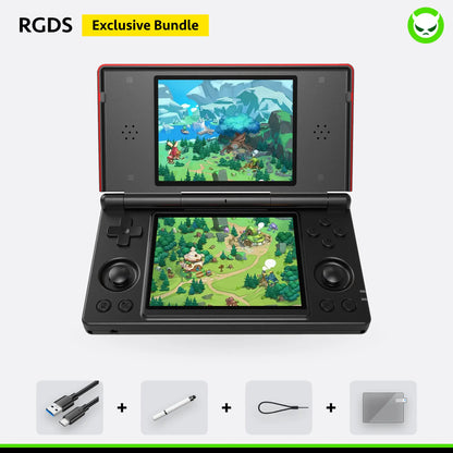 Anbernic RG Ds【Buy 1 Get 1 Capacitive Stylus + 1 Lanyard + 2 Screen Protectors + 1 Charging Cable】Dual Screens 4-Inch IPS 640*480 Android 14 RK3568 Quad-Core 64-Bit 4000Mah Six-Axis Gyroscope Sensor Ready to Use